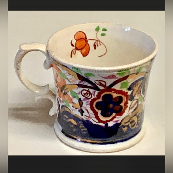 1800s Vintage Gaudy Welsh Pink Copper Lustre Sunflower Pattern Child’s Cup - Picture 7 of 10